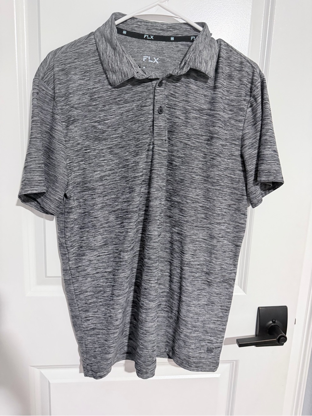 FLX Men’s Gray Heather Polo Dress Shirt